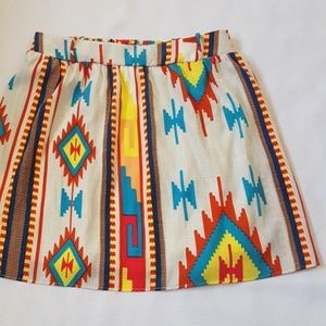 Vibrant Colors Lined Midi Elastic Skirt Size Med